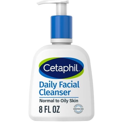 Cetaphil Daily Facial Cleanser for Sensitive Oily Skin 8 oz