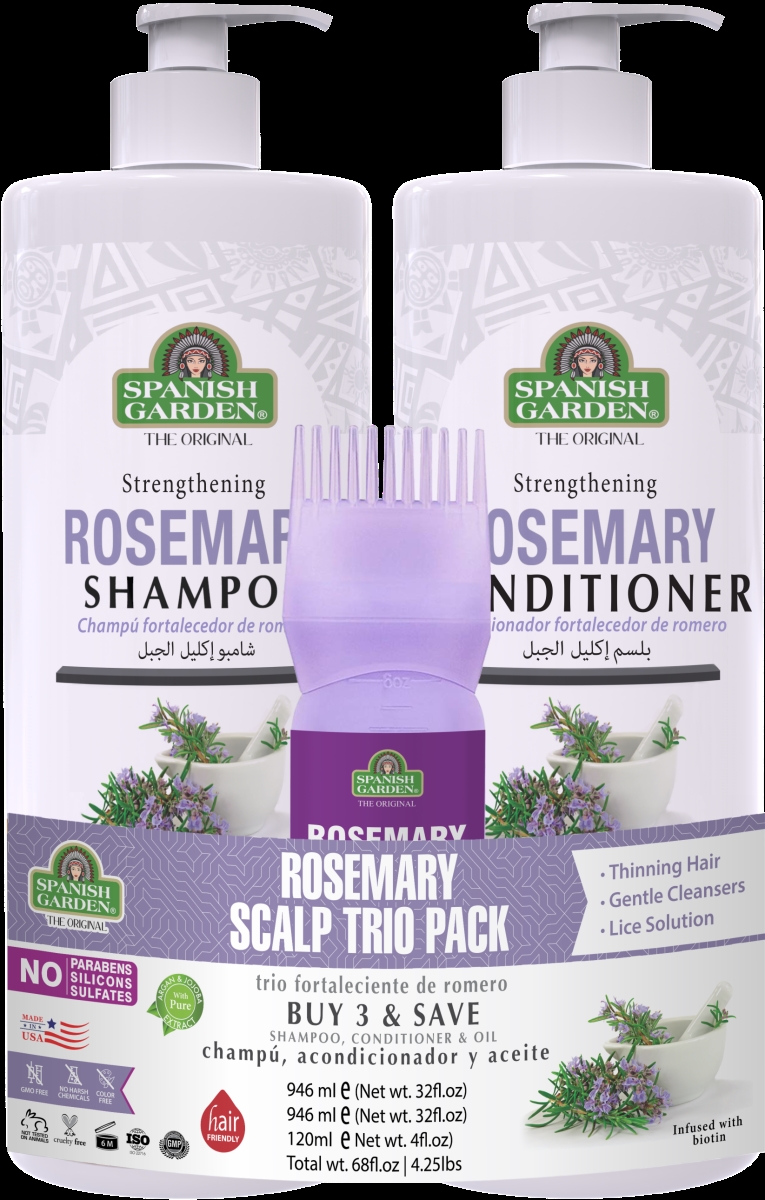 19901 The Original Rosemary (Shampoo + Conditioner + Hair Oil) Trio- Total 18pcs